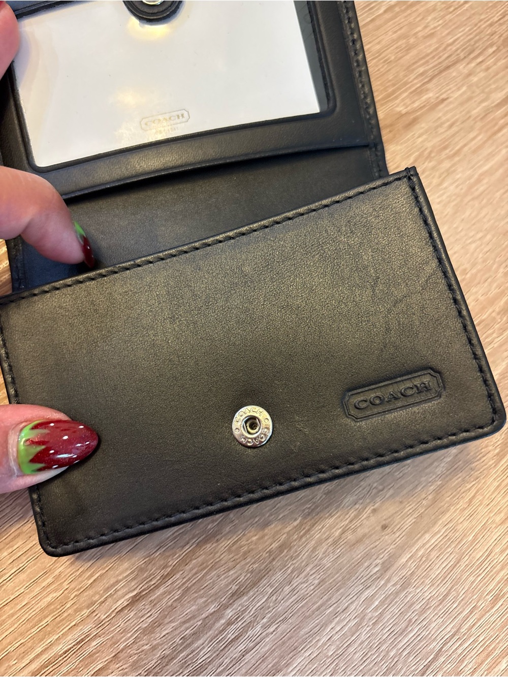NWT Vintage Coach signature C and leather card carrier - Picture 6 of 8